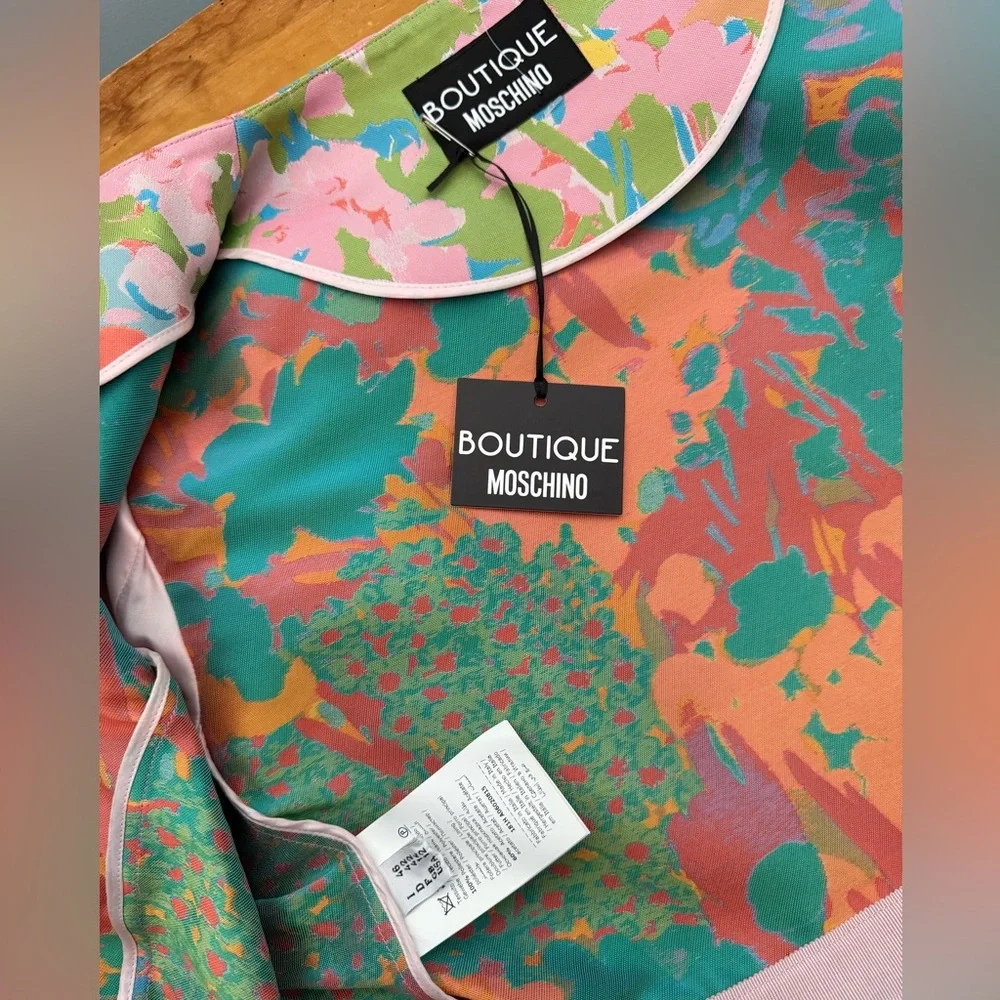 Boutique Moschino NWT Italian Floral Couture Dress Size 12 – Made in Italy - Picture 9 of 14